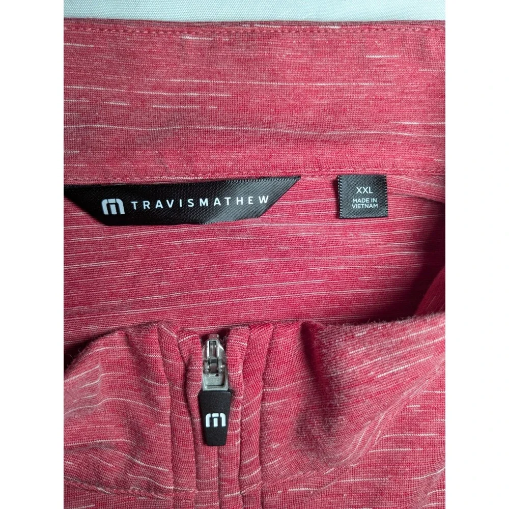 Travis Mathew Men's Red, White, Black, &‎ Gray 1/4 Zip Pullover Sweater Size XXL